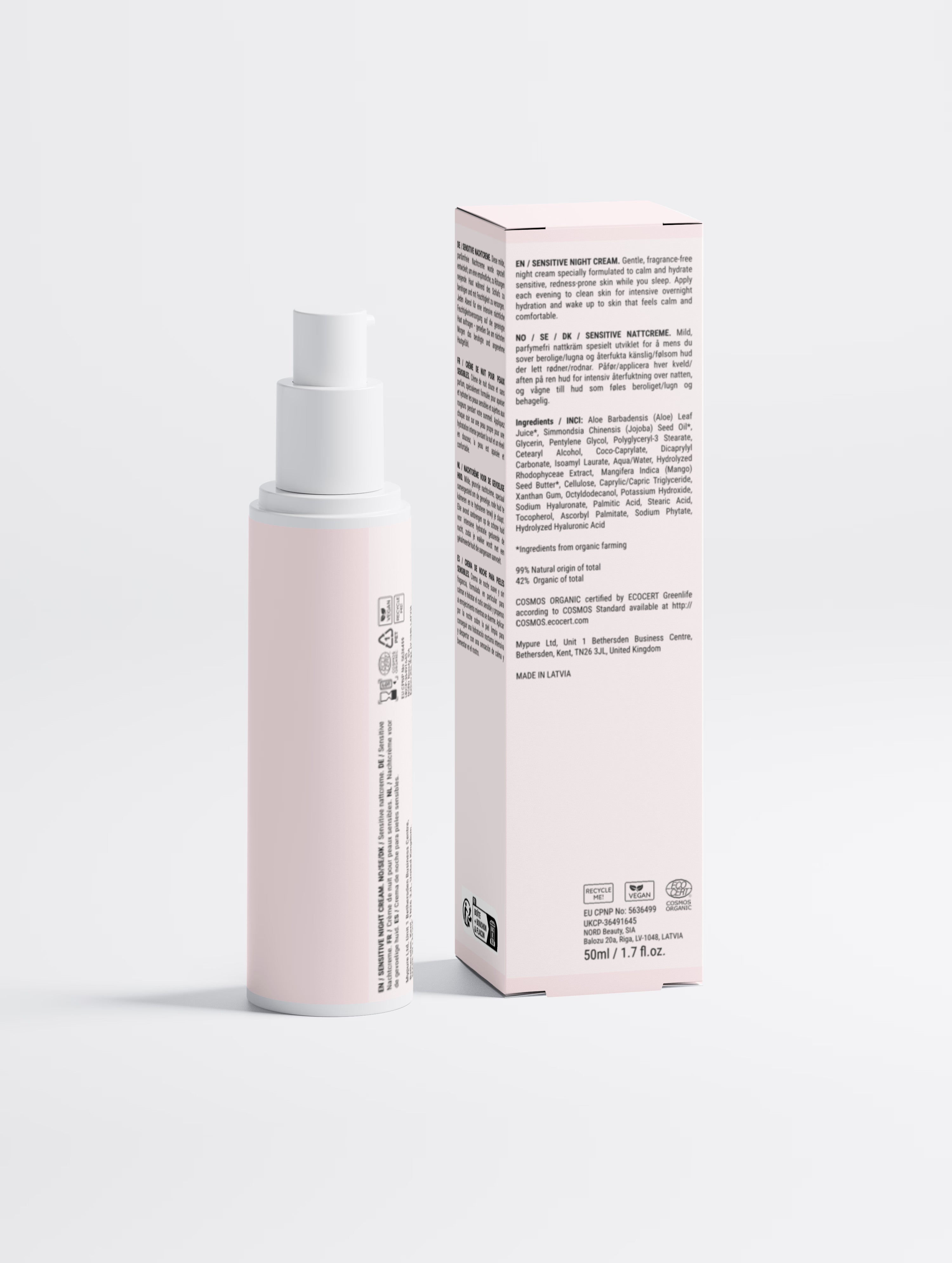 Sensitive Skin Overnight Cream, Fragrance Free